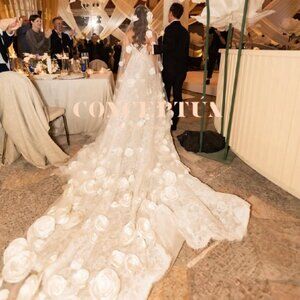 3D Veil with flowers